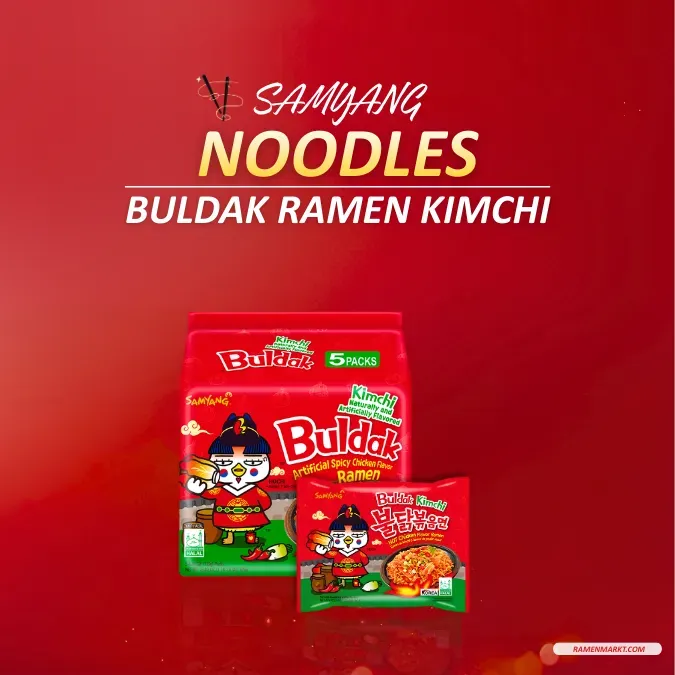 Samyang Buldak Ramen Kimchi five-pack and single pack