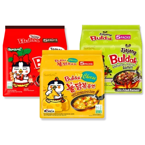 Samyang Buldak packet noodles carton