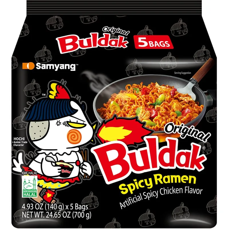 Buldak Original — 140g pack, Samyang Buldak packaging